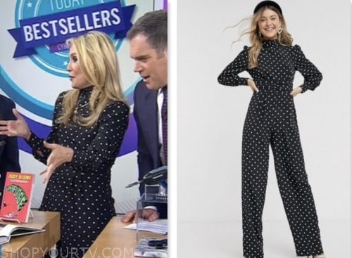 the today show, chassie post, black and white polka dot jumpsuit
