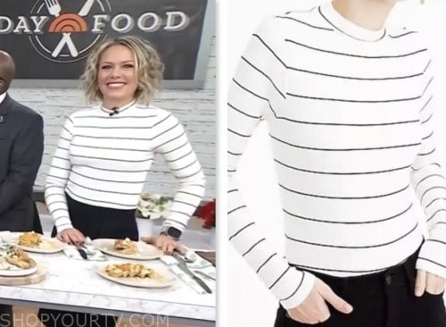 the today show, dylan dreyer, white striped knit top