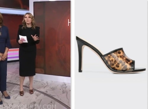 jenna bush hager, the today show, hoda and jenna, pvc leopard heels
