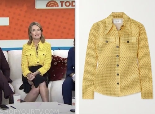 savannah guthrie, yellow perforated shirt, the today show