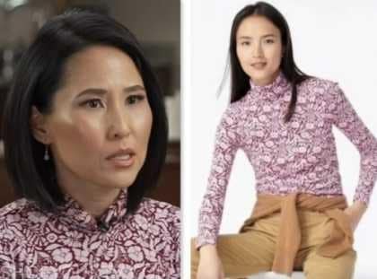 NBC News Daily: November 2023 Vicky Nguyen's Pink Floral Turtleneck Top ...