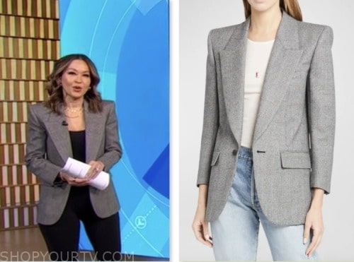 good morning america, gma3, grey plaid blazer, eva pilgrim