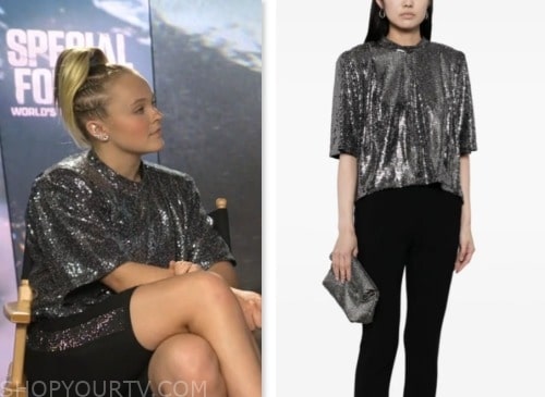 jojo siwa, E! news, silver sequin top