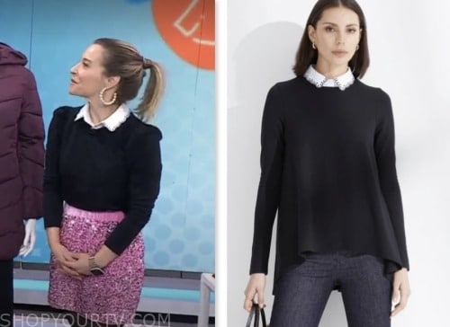 jenn falik, the today show, hoda and jenna, black collar sweater top
