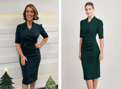 good morning britain, green pencil dress, susanna reid