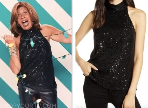 the today show, hoda and jenna, hoda kotb, black sequin halter top