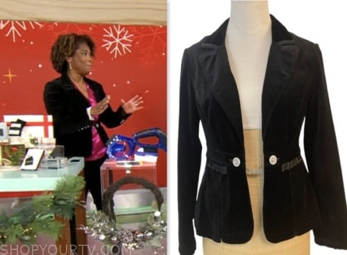 gayle bass, cbs mornings, black velvet blazer