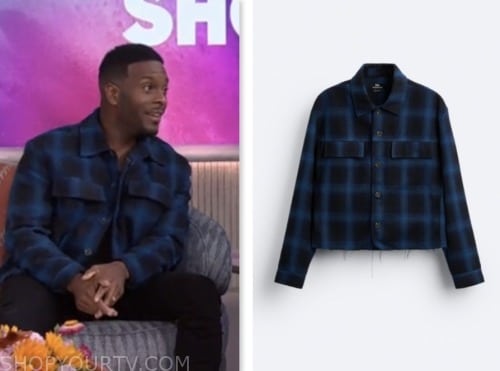 kel mitchell, the kelly clarkson show, blue plaid shirt jacket