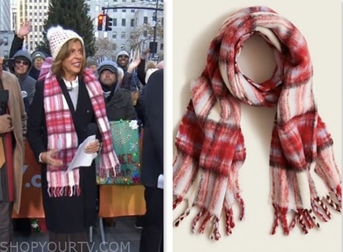 hoda kotb, the today show, red plaid scarf