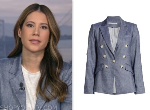 Deirdre Bosa, chambray double breasted blazer, nbc news daily