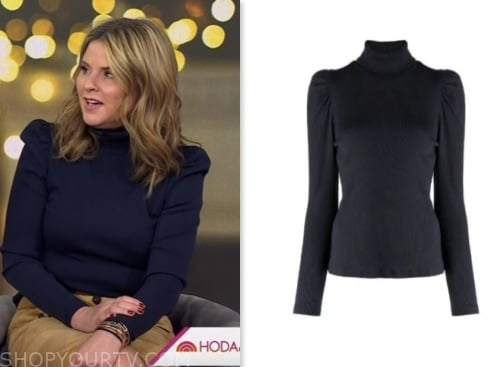 jenna bush hager, the today show, hoda and jenna, navy blue turtleneck top