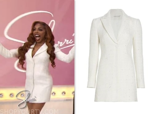 Candiace Dillard Bassett, white tweed blazer dress, sherri