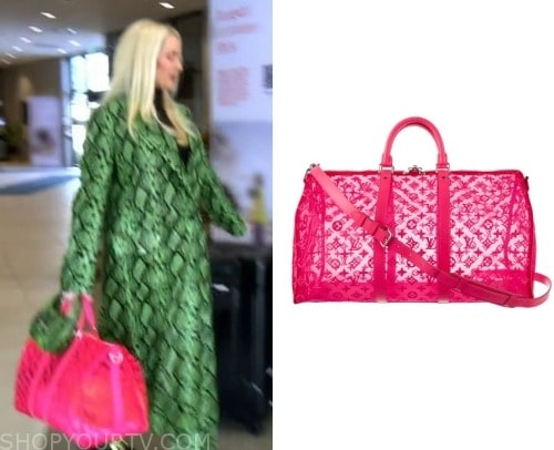 Erika Girardi Gets Neon Red, Pink Louis Vuitton Duffle Bag