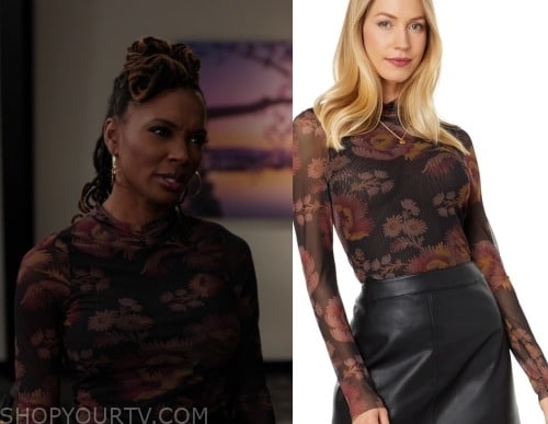 Found: Season 1 Episode 10 Gabi's Floral Turtleneck Top | Shop Your TV