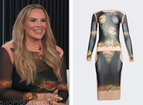 heather gay, E! news, black floral mesh dress