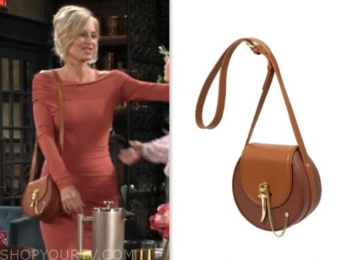 the young and the restless, ashley abbott, eileen davidson, brown bag