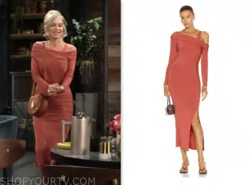 ashley abbott, eileen davidson, the young and the restless, asymmetric shoulder dress