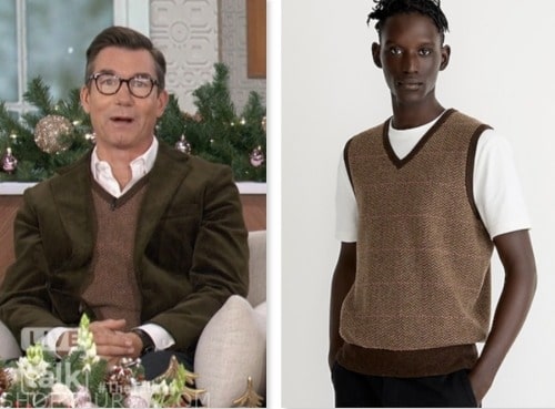 jerry o'connell, the talk, brown sweater vest