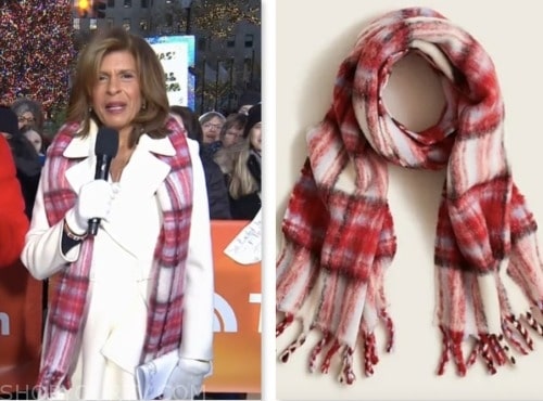 the today show, hoda kotb, red plaid scarf
