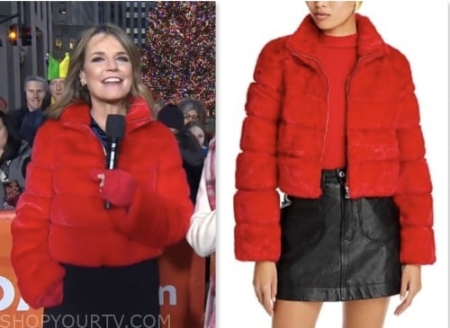 savannah guthrie, the today show, red fur jacket