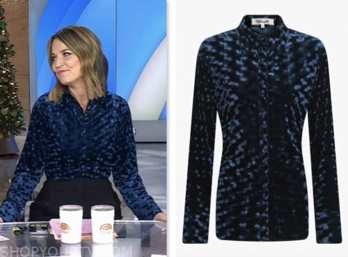 the today show, savannah guthrie, blue velvet top