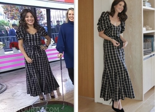 adrianna brach, the today show, black plaid maxi dress