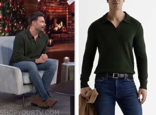 jonathan bennett, green polo sweater, access daily
