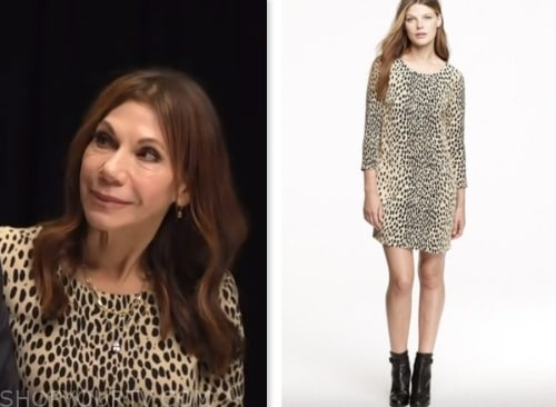 theresa nist, animal print shift dress, access hollywood