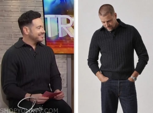 Andrew Freund, sherri, black collar sweater
