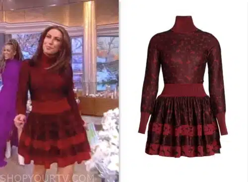 the view, alyssa farah griffin, red long sleeve mini dress