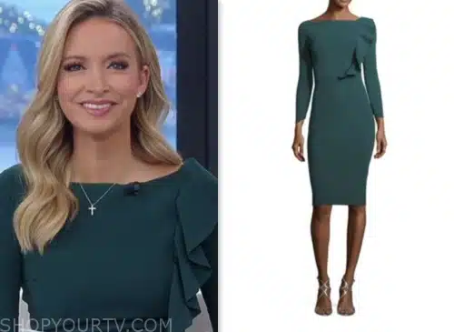 kayleigh mcenany, outnumbered, fox news fashion, green ruffle dress