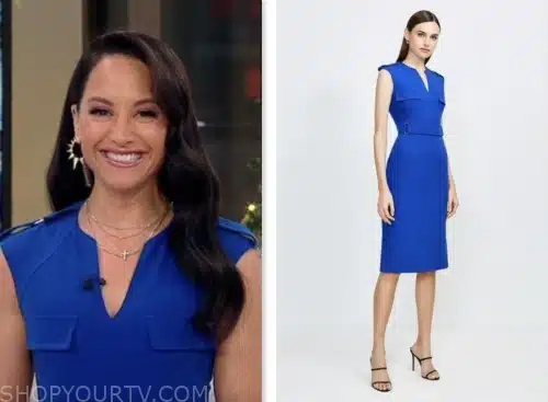 emily compagno, outnumbered, fox news fashion, blue pencil dress