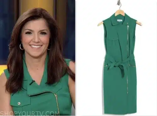 rachel campos duffy, fox news fashion, outnumbered, green moto dress