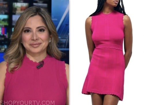 Silvana Henao, nbc news daily, pink scallop knit dress