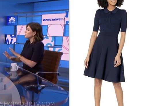 chloe melas, nbc news daily, navy blue dress