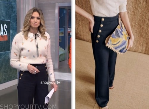 ellison barner, nbc news daily, navy blue sailor pants