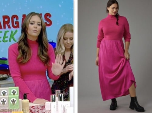 live with kelly and mark, pink knit pleated dress, monica mangin