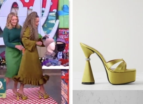 The View: December 2023 Sunny Hostin's Lime Green Satin Platform Heels ...