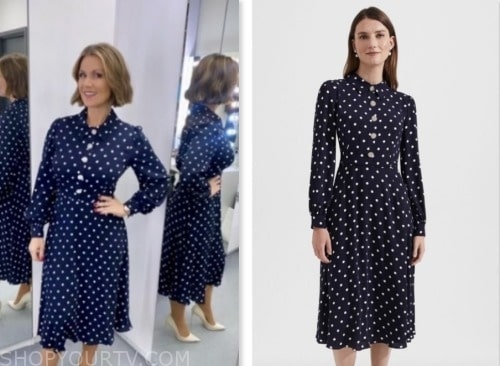 good morning britain, susanna reid, navy blue polka dot dress