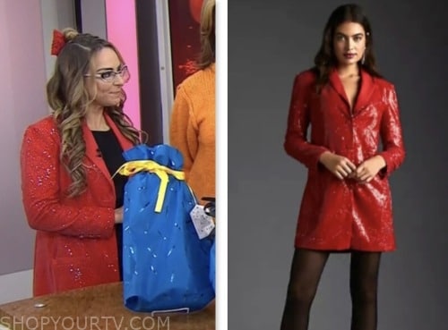 katie linendoll, the today show, red sequin blazer