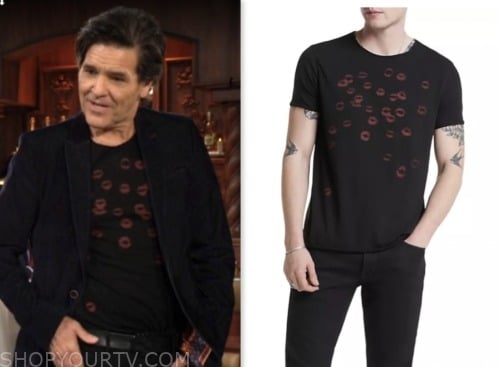 danny romalotti, michael damien, black lip print t-shirt, the young and the restless