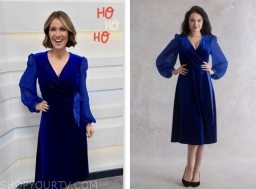 susanna reid, good morning britain, blue velvet dress