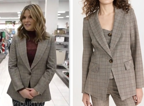 jenna bush hager, the today show, brown check blazer