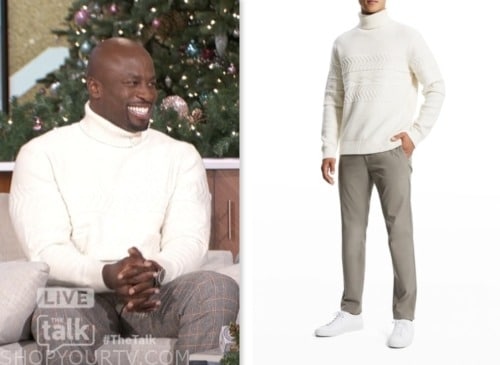 Akbar Gbajabiamila, the talk, white turtleneck sweater