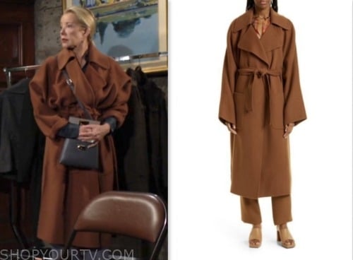 nikki newman, melody thomas scott, the young and the restless, brown coat
