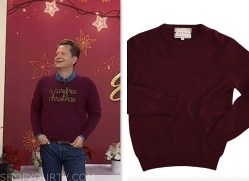 nathan turner, the today show, burgundy embroidered sweater