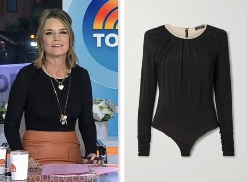 savannah guthrie, the today show, black contrast trim top