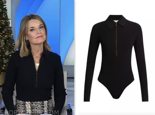 The Today Show: December 2023 Savannah Guthrie's Black Ribbed Knit ...