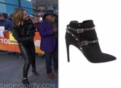 The Today Show: January 2024 Savannah Guthrie's Black Studded Suede ...