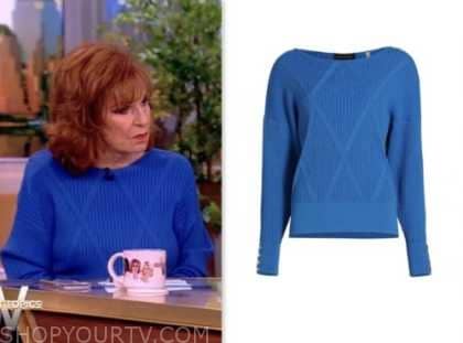 The View: January 2024 Joy Behar's Blue Ribbed Knit Sweater | Shop Your TV